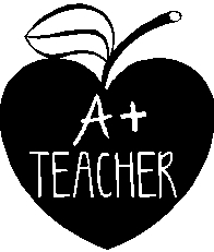A+ TEACHER (heart shaped apple)<br />(RED)
