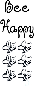BEE HAPPY w/ 6 happy bees ea)<br />(BLACK)